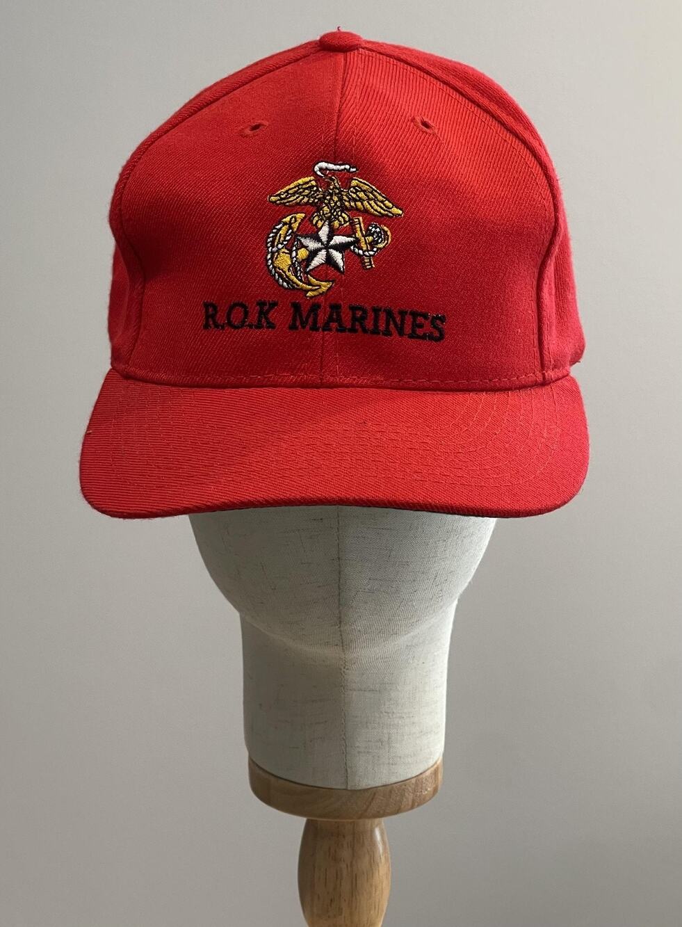 VTG OTTO CAP R.O.K. Marines Hat Cap Baseball Mens One Size Red Adjustable Korea